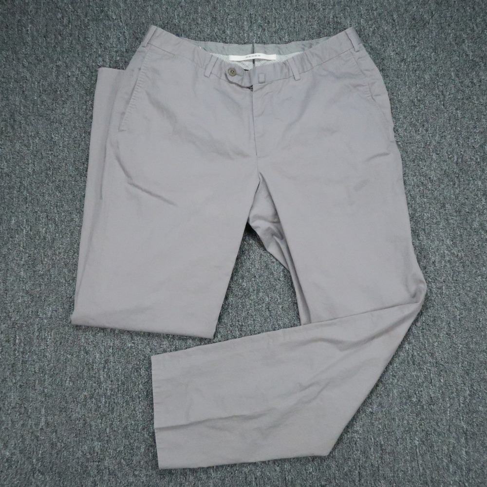 Ermenegildo Zegna Pants Mens 34x32 Gray Slim Trouser Flat Front Chino *